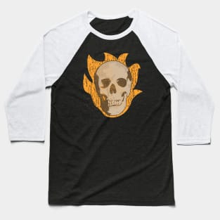 Flaming Skull Ghost Rider Vintage Baseball T-Shirt